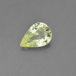 Crisoberilo amarelo natural 1,40ct, formato de pêra, VVS