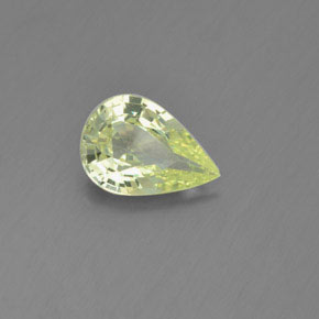 Crisoberilo amarelo natural 1,40ct, formato de pêra, VVS