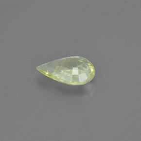 Crisoberilo amarelo natural 1,40ct, formato de pêra, VVS