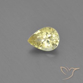 Crisoberilo Amarelo claro Natural 1.31ct, Formato de pêra, VVS