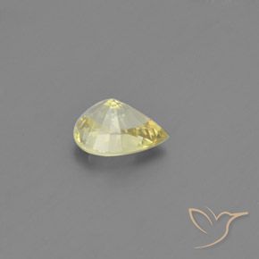Crisoberilo Amarelo claro Natural 1.31ct, Formato de pêra, VVS