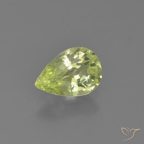 1.31ct Natural Amarelo limão claro Crisoberilo, Formato de pêra, VVS-VS