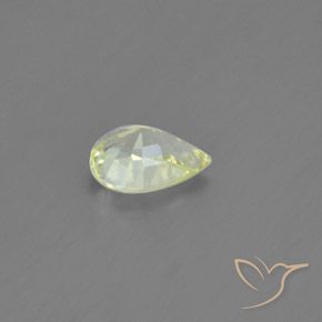 Crisoberilo Limão amarelo Natural 1.27ct, Formato de pêra, VVS