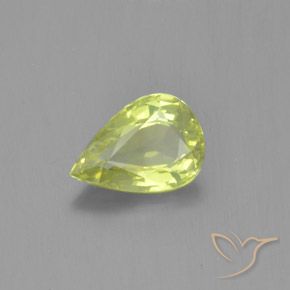 Crisoberilo Amarelo limão claro Natural 1.09ct, Formato de pêra, VVS