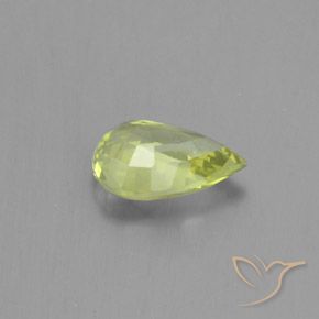 Crisoberilo Amarelo limão claro Natural 1.09ct, Formato de pêra, VVS