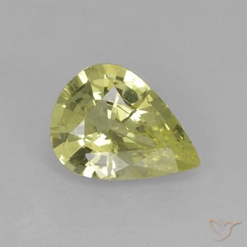 Crisoberilo cortado em pera 0,99 ct, 8 x 5,9 mm do Sri Lanka, Photo A