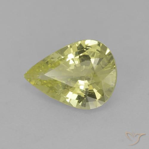 Crisoberilo Amarelo Esverdeado Claro Natural 0.99ct, Formato de pêra, VS