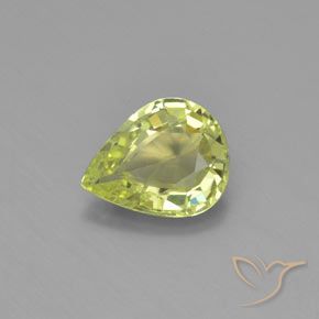 1.01ct Natural amarelo médio Crisoberilo, Formato de pêra, VVS