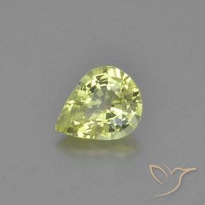 Crisoberilo Verde amarelado Natural 1.18ct, Formato de pêra, VVS