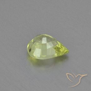 Crisoberilo Verde amarelado Natural 1.18ct, Formato de pêra, VVS
