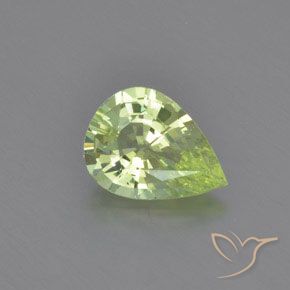 Crisoberilo verde natural 1,26ct, formato de pêra, VVS