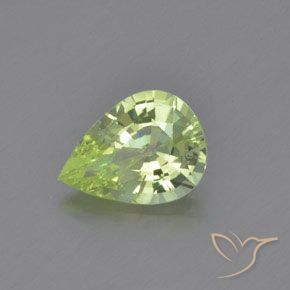 Crisoberilo verde natural 1,26ct, formato de pêra, VVS