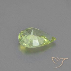 Crisoberilo verde natural 1,26ct, formato de pêra, VVS