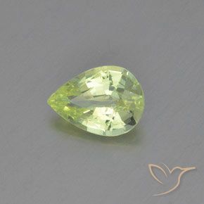Crisoberilo Verde limão Natural 1.05ct, Formato de pêra, VVS
