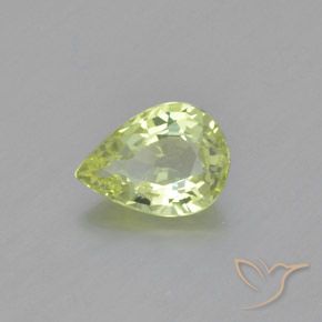 Crisoberilo Amarelo limão claro Natural 1.14ct, Formato de pêra, VVS