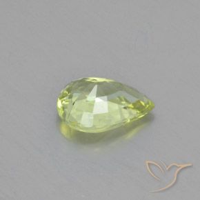 Crisoberilo Amarelo limão claro Natural 1.14ct, Formato de pêra, VVS