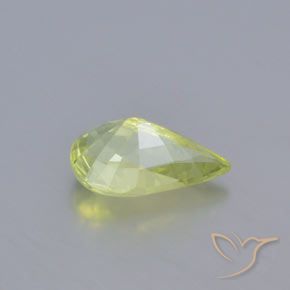Crisoberilo Amarelo limão claro Natural 1.10ct, Formato de pêra, VVS
