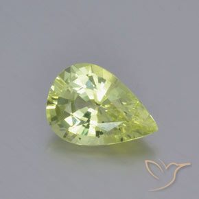1.27ct Natural Amarelo limão claro Crisoberilo, Formato de pêra, VVS