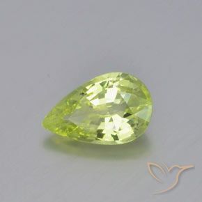 Crisoberilo Amarelo limão claro Natural 0.99ct, Formato de pêra, VVS
