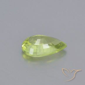 Crisoberilo Amarelo limão claro Natural 0.99ct, Formato de pêra, VVS