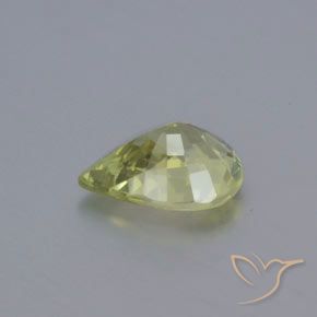 Crisoberilo Verde Limão Pálido Natural 1.22ct, Formato de pêra, VVS