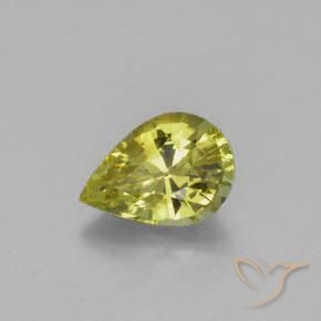 Crisoberilo Amarelo esverdeado Natural 1.02ct, Formato de pêra, VVS