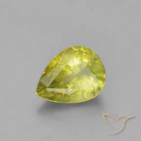 Crisoberilo Amarelo esverdeado Natural 1.29ct, Formato de pêra, VS