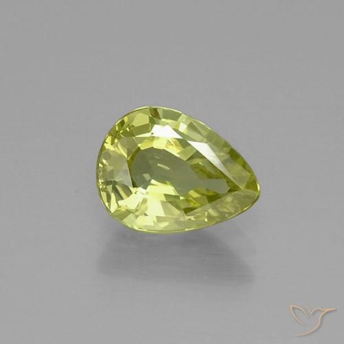 1.47ct Natural amarelo médio Crisoberilo, Formato de pêra, VVS