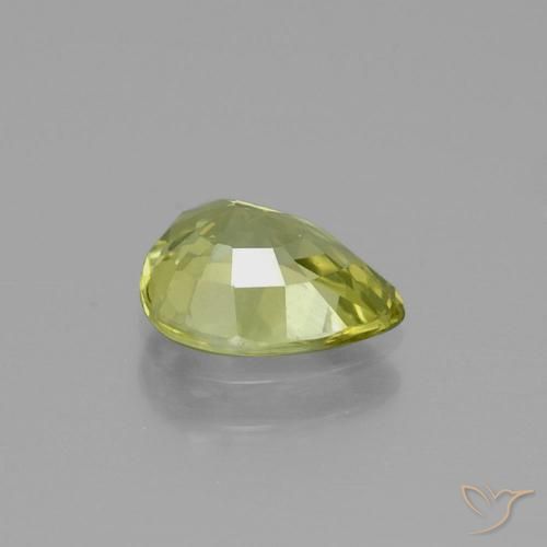 Crisoberilo amarelo médio Natural 1.47ct, Formato de pêra, VVS