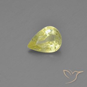 Crisoberilo amarelo médio Natural 1.31ct, Formato de pêra, VS