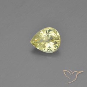 Crisoberilo Limão amarelo Natural 1.09ct, Formato de pêra, VVS-VS