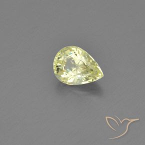 Crisoberilo Amarelo claro médio Natural 1.18ct, Formato de pêra, VVS-VS