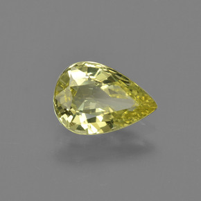 Crisoberilo amarelo médio Natural 1.31ct, Formato de pêra, VS-SI