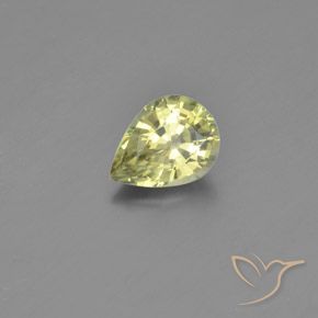 Crisoberilo amarelo médio Natural 1.26ct, Formato de pêra, VVS