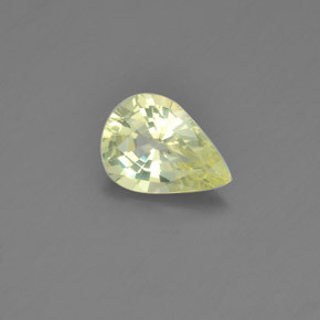 Crisoberilo amarelo natural 1,39ct, formato de pêra, VVS