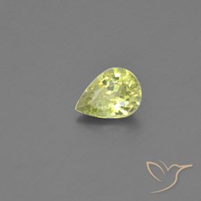 Crisoberilo amarelo médio Natural 0.82ct, Formato de pêra, VS