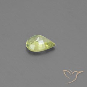 Crisoberilo amarelo médio Natural 0.82ct, Formato de pêra, VS