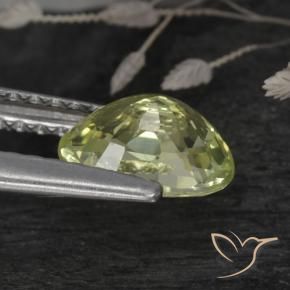 Crisoberilo Amarelo verde Natural 1.07ct, oval, VVS