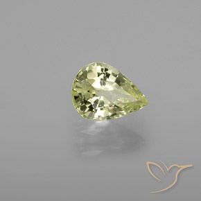 Crisoberilo Luz amarela Natural 1.28ct, Formato de pêra, VVS