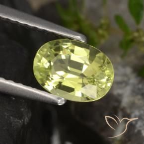 Crisoberilo amarelo médio Natural 0.98ct, oval, VVS
