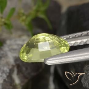 Crisoberilo amarelo médio Natural 0.98ct, oval, VVS