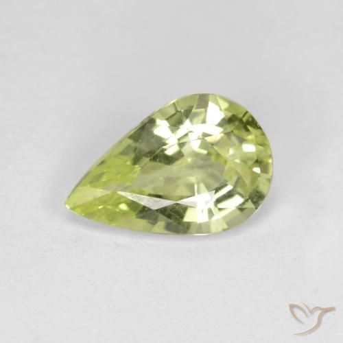 0.89ct Natural Amarelo Esverdeado Claro Crisoberilo, Formato de pêra, VVS