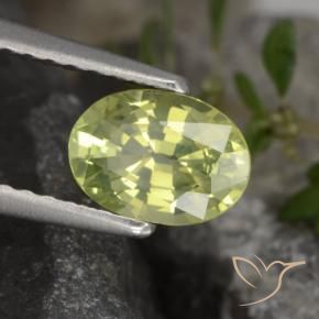 Crisoberilo amarelo médio Natural 1.00ct, oval, VVS