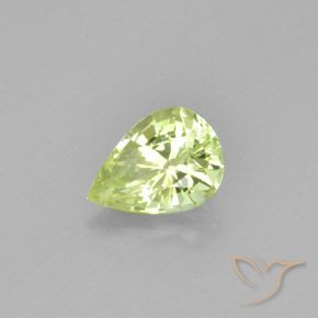 Crisoberilo Amarelo limão claro Natural 1.11ct, Formato de pêra, VVS