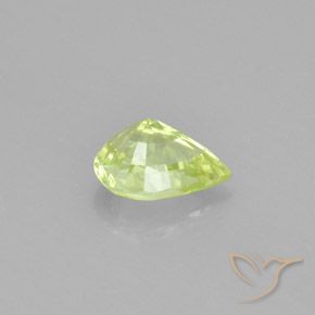 Crisoberilo Amarelo limão claro Natural 1.11ct, Formato de pêra, VVS