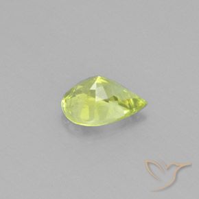 Crisoberilo Amarelo limão claro Natural 0.97ct, Formato de pêra, VS