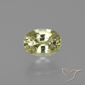 1.00ct Natural Amarelo Esverdeado Claro Crisoberilo, oval, VVS-VS