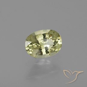 Crisoberilo Amarelo Esverdeado Claro Natural 1.00ct, oval, VVS-VS