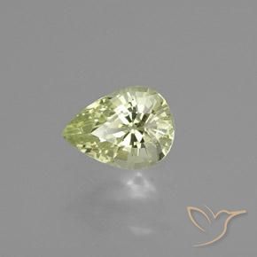 Crisoberilo amarelo médio Natural 0.98ct, Formato de pêra, VVS