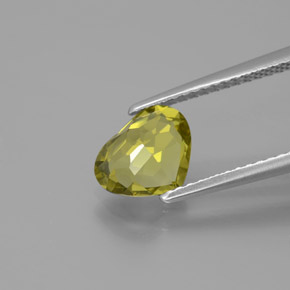 Crisoberilo Dourado Esverdeado Natural 1.56ct, Formato de coração, VVS